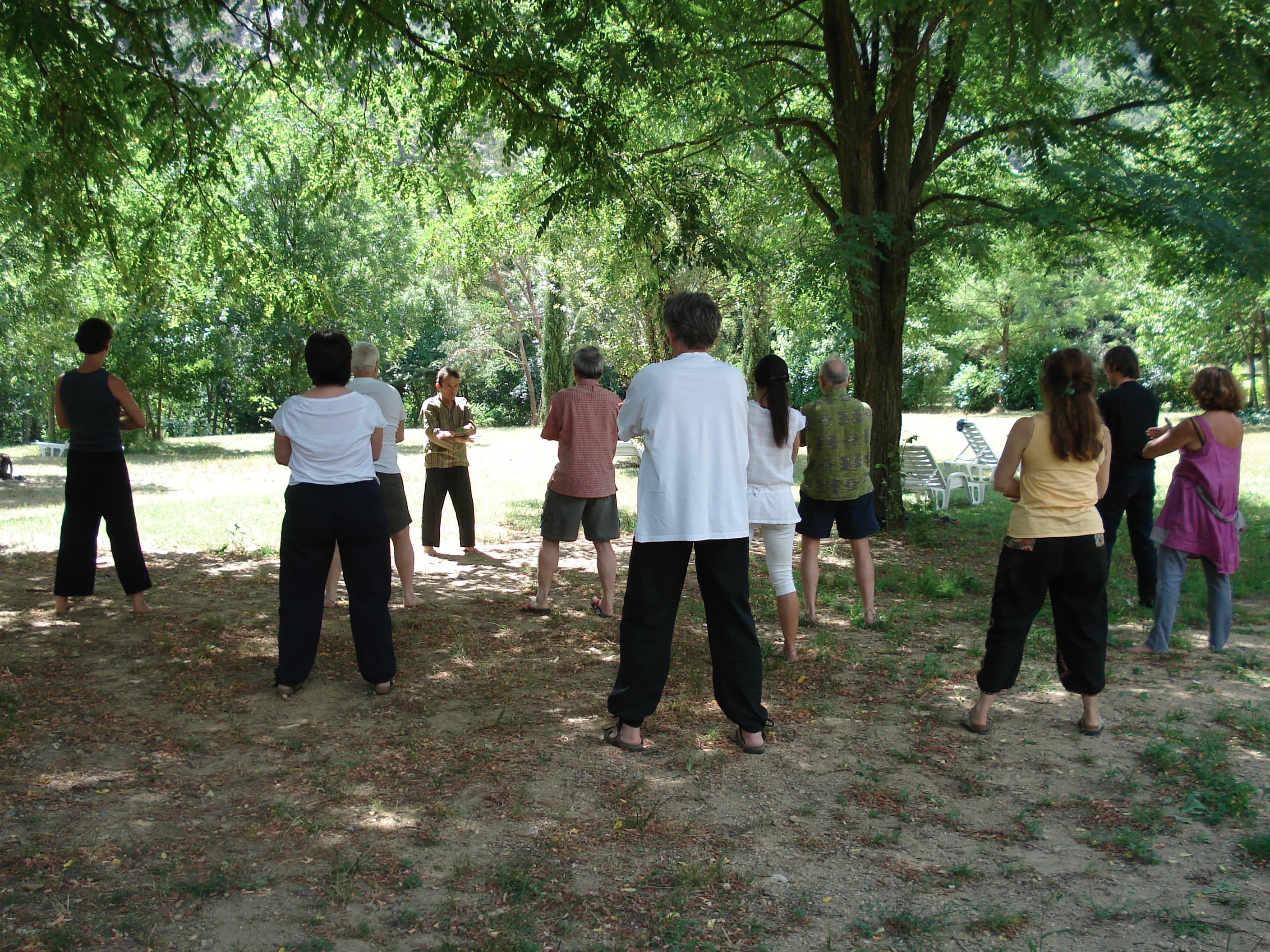 groupe de qigong en extérieur